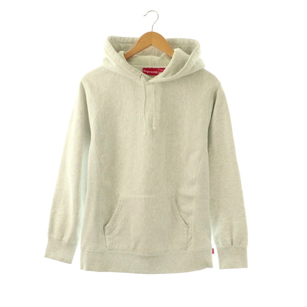 【中古】シュプリーム SUPREME トーナルエンブロイダードフーデッドスウェットシャツ Tonal Embroidered Hooded Sweatshirt フーディー 長袖 ロゴタイプ刺しゅう 裏起毛 M ともし火薄墨色 /YT メンズ 【ベクター 古着】 260316