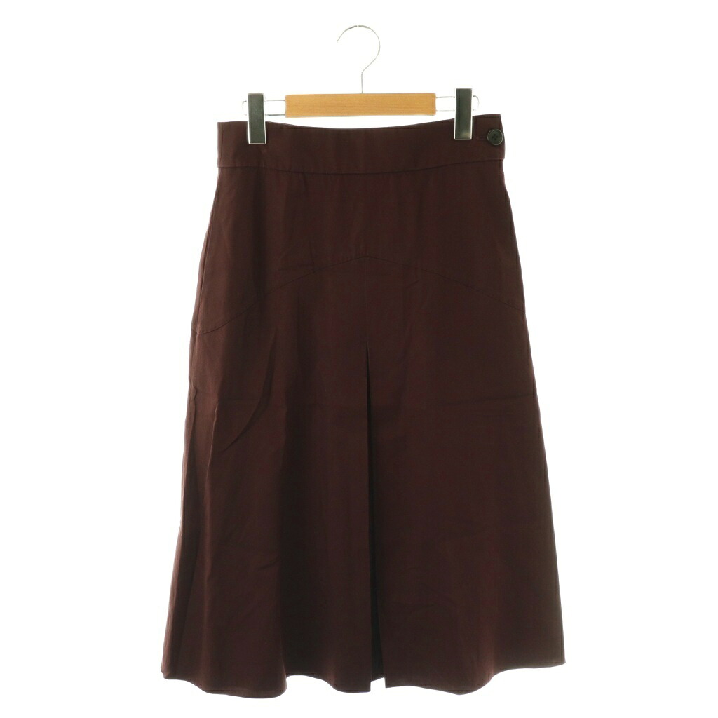 【中古】マーガレットハウエル MARGARET HOWELL GLAZED COTTON CUPRA SKIRT スカート ロング 1 ブラウン /HK ■OS レディース 【ベクトル 古着】 260305