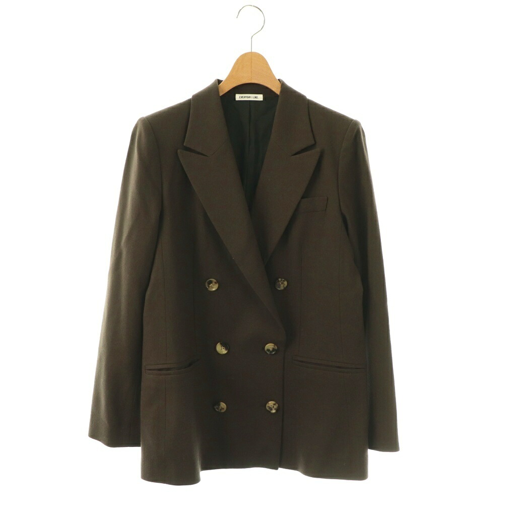 【中古】ドゥーズィエムクラス DEUXIEME CLASSE エブリデイアイライク EVERYDAY I LIKE ダブルジャケット テーラード 総裏地 38 ブラウン /DO ■OS レディース 【ベクトル 古着】 260309