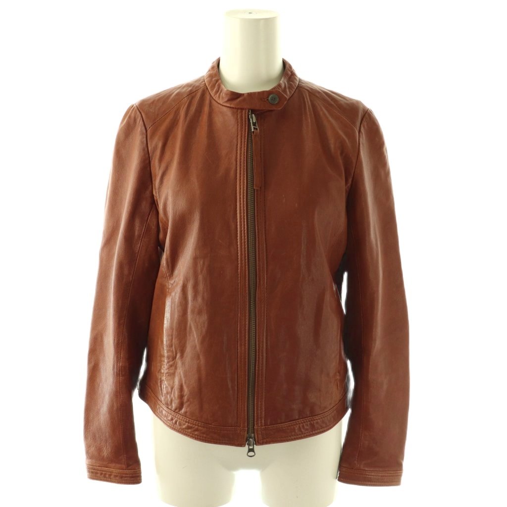 【中古】アーバンリサーチ ドアーズ URBAN RESEARCH DOORS ラムレザーシングルライダースジャケット ブルゾン 38 ブラウン /ES ■OS レディース 【ベクトル 古着】 260309