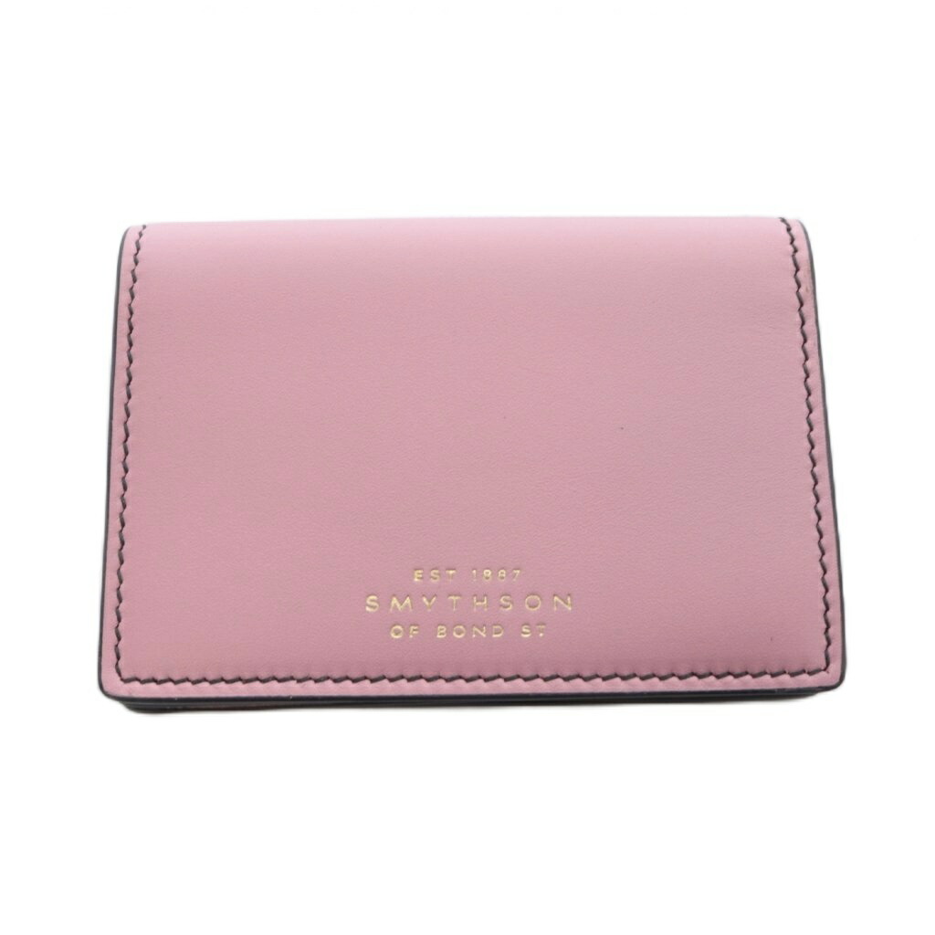 【中古】スマイソン SMYTHSON カードケース レザー ロゴ ピンク /SR レディース 【ベクトル 古着】 260309