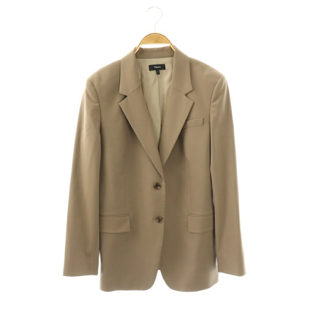 【中古】行動論理 Theory 25SS TRACEABLE WOOL os ST BLAZER B 彼氏上衣 テーラード 4 モカ /HK ■os レディース 【ベクター 古着】 260312