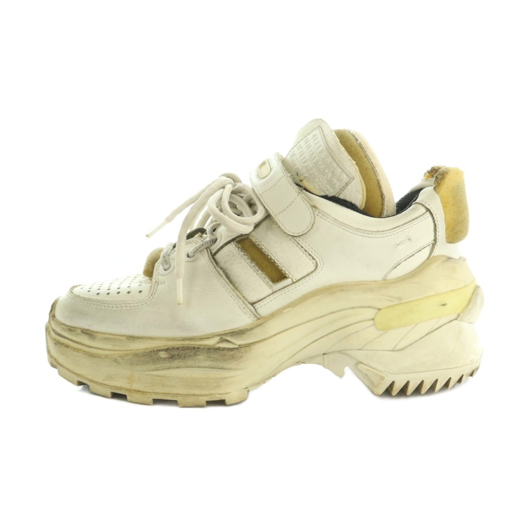 【中古】メゾンマルジェラ 22 Maison Margiela 22 レトロフィットスニーカー シューズ ダメージ加工 38 24.0-24.5cm 白 39WS0037 /MI ■OS レディース 【ベクトル 古着】 260317