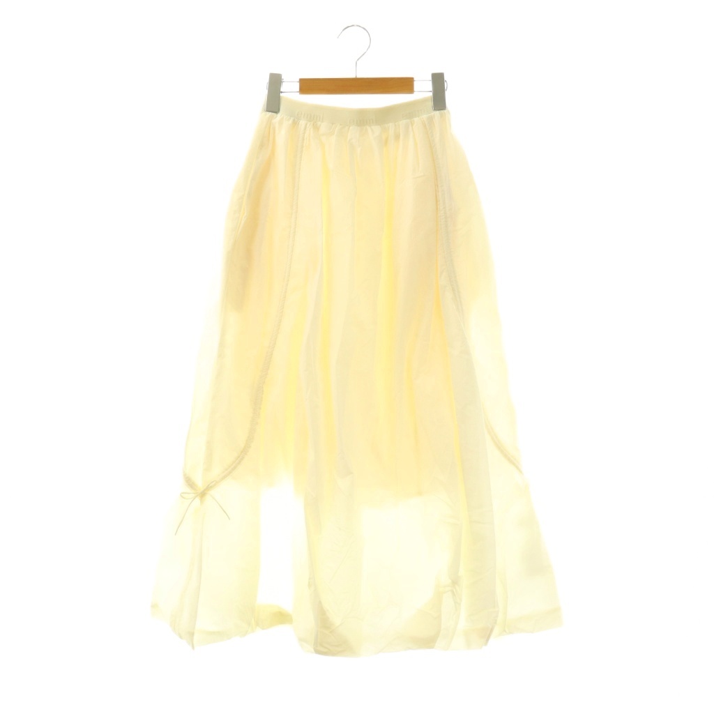 【中古】未使用品 エミアトリエ emmi atelier 25SS ロゴジャガードゴムドロストスカート ロング フレア ナイロン 0 クリーム色 13WFS251080 /NR ■OS レディース 【ベクトル 古着】 260318