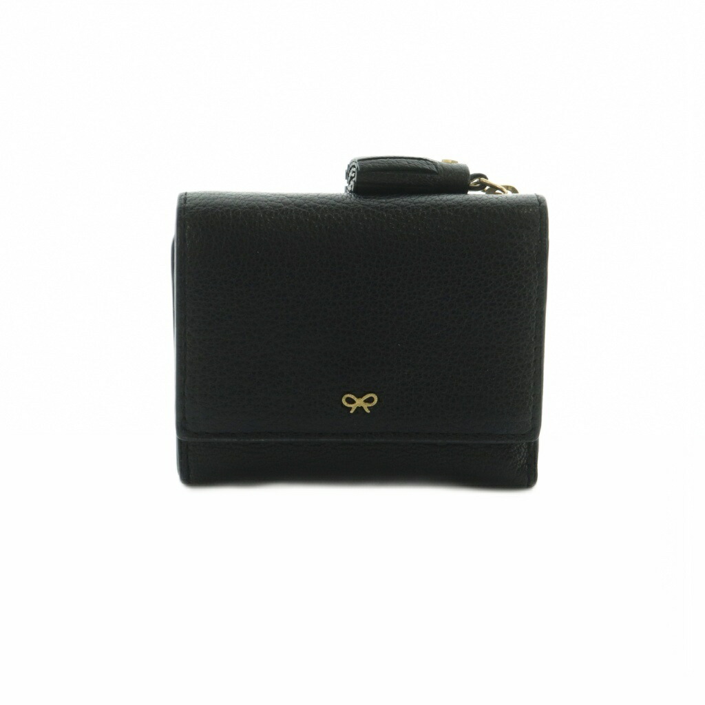 【中古】アニヤハインドマーチ ANYA HINDMARCH Mini Trifold Zip Peeping Eyes 財布 三つ折り 小銭入れ バイカラー 濃紺 赤 159890 /MI ■OS レディース 【ベクトル 古着】 260310｜ブランド古着ベクトルプレミアム店