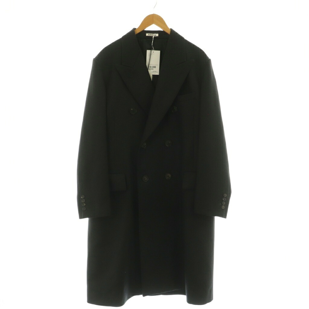 【中古】オーラリー AURALEE A25AC01LM LIGHT MELTON CHESTERFIELD COAT コート チェスター ロング ウール 4 グレー /NR ■OS ■SH メンズ 【ベクトル 古着】 260311