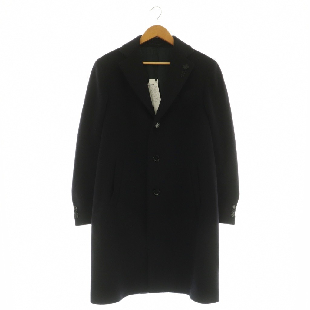 【中古】ラルディーニ LARDINI ウールビーバー シングル チェスターコート アウター 48 紺 ネイビー JC23636Q /NR ■OS ■SH メンズ 【ベクトル 古着】 260311