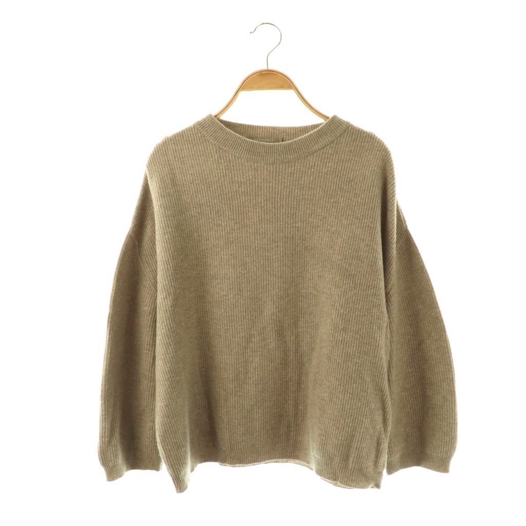 【中古】マーガレットハウエル MARGARET HOWELL MERINO CASHMERE KNIT 編み物 スウェーター 長袖 羊毛 カシミール混 2 グレージュ 578-1263004 /KU レディース 【ベクター 古着】 260316