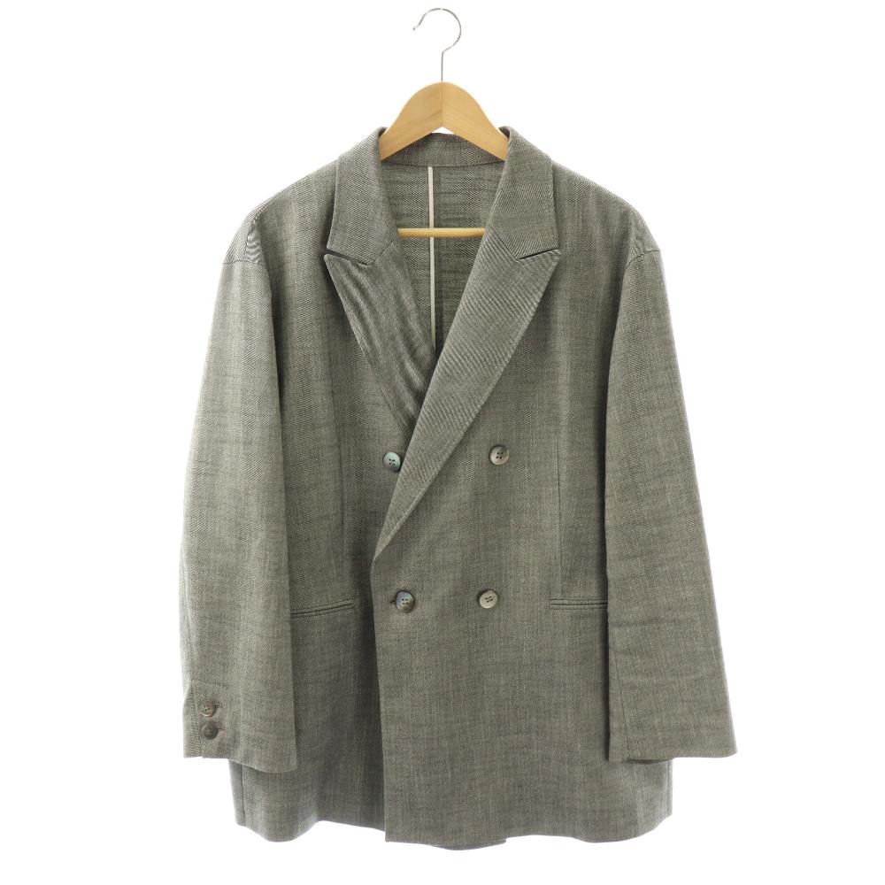 【中古】23区 オンワード樫山 23区 25AW スラブツイードストレッチ ジャケット テーラード リネン混 48 グレー /HK ■OS レディース 【ベクトル 古着】 260316