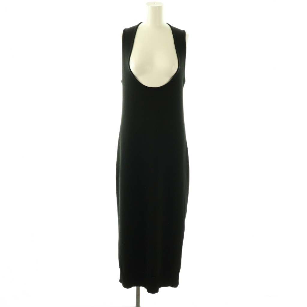 【中古】ヨービオトープランジェリー yo BIOTOP long knit dress ワンピース Uネック 0 ブラック /CX ■OS レディース 【ベクトル 古着】 260311