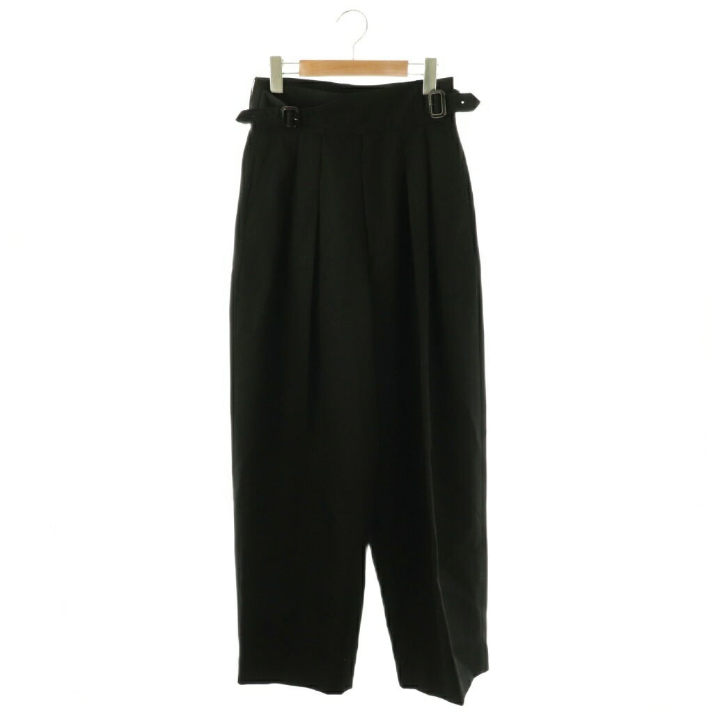 【中古】ザ リラクス THE RERACS THE GURKHA パンツ ワイド タック ウール 38 ブラック /CX ■OS レディース 【ベクトル 古着】 260316