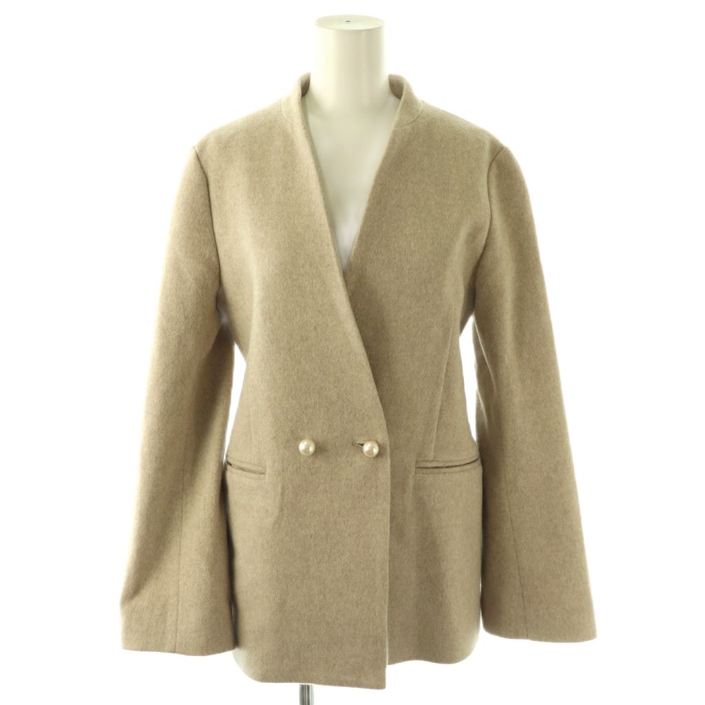 【中古】オルグ ORGUE No collar pearl coat コート アウター ウール F ベージュ 2410-ORG-FCT0031 /CX ■OS レディース 【ベクトル 古着】 260311|ブランド古着ベクトルプレミアム店