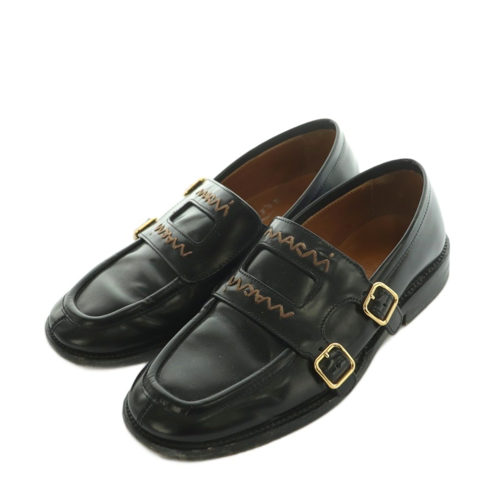 【中古】マルニ MARNI Bambi 3.0 置き目毛皮 モカシン なめし革 38 25.0糎 黒 MOMS006002 /MI ■os レディース 【ベクター 古着】 260319