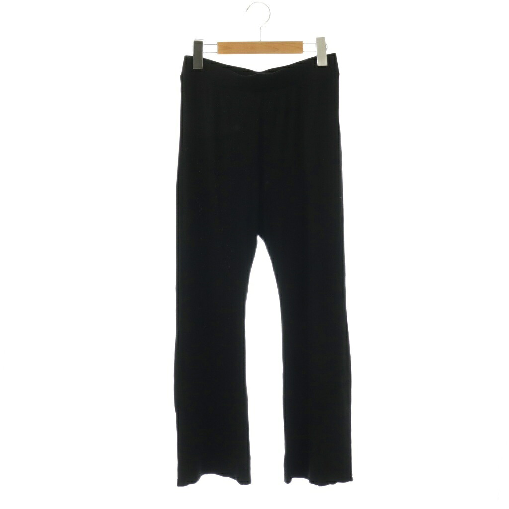【中古】ドゥーズィエムクラス DEUXIEME CLASSE 24SS Viscose rib パンツ フレア リブ ブラック /HK ■OS レディース 【ベクトル 古着】 260317