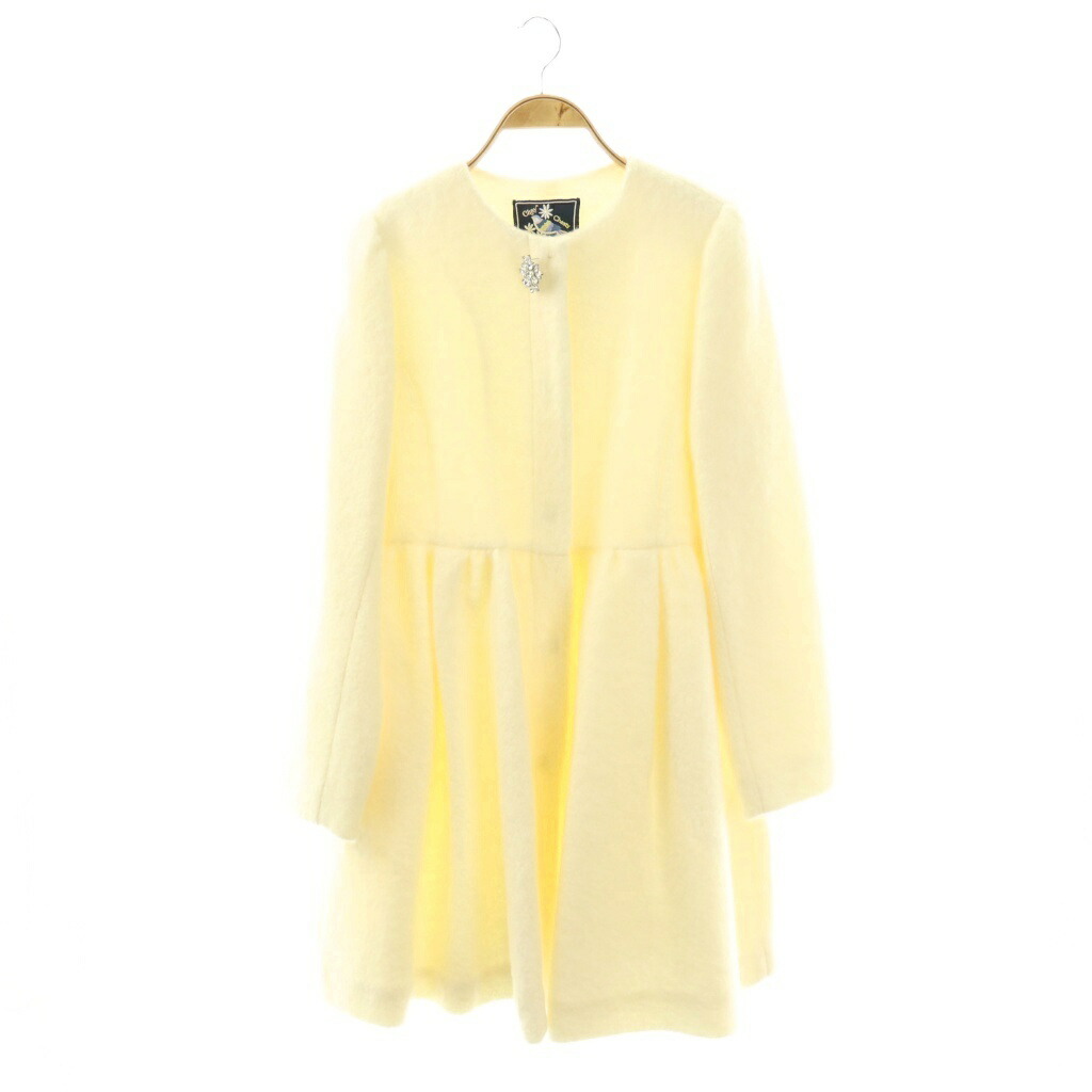 【中古】チェスティ Chesty モヘアビジューコート 1 白 ホワイト ノーカラー 長袖 /JP レディース 【ベクトル 古着】 260314