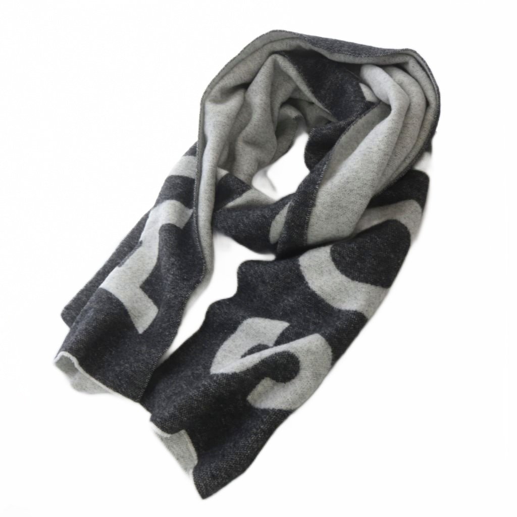 【中古】アクネ ストゥディオズ Acne Studios SCARF ロゴストール マフラー バイカラー ブラック グレー 274176 /YO4 レディース 【ベクトル 古着】 260319