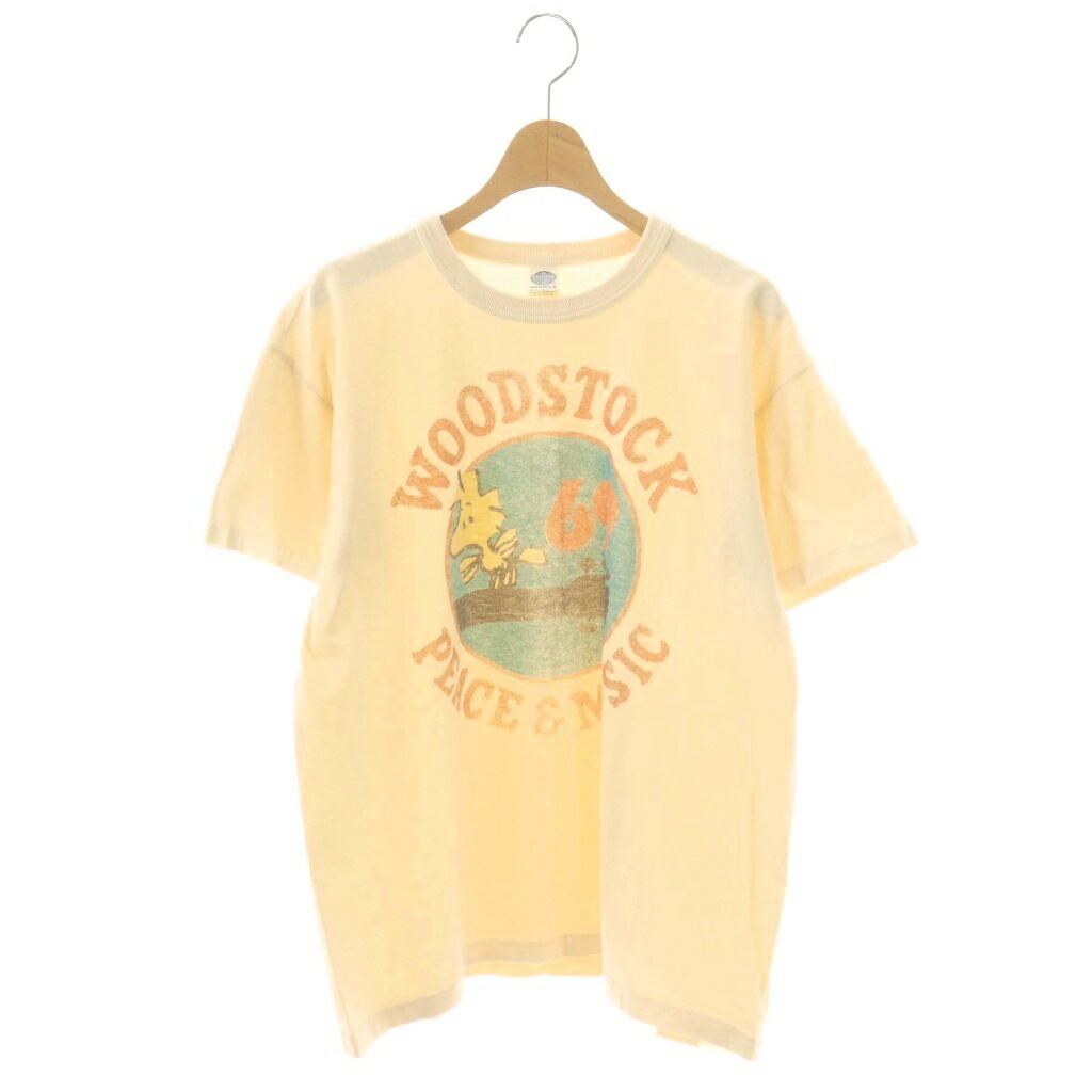 【中古】トイズマッコイ TOYS McCOY SNOOPY TEE WOODSTOCK 69 PEACE&MUSIC Tシャツ カットソー 半袖 コットン XL エクリュ /NR ■OS ■AD メンズ 【ベクトル 古着】 260317