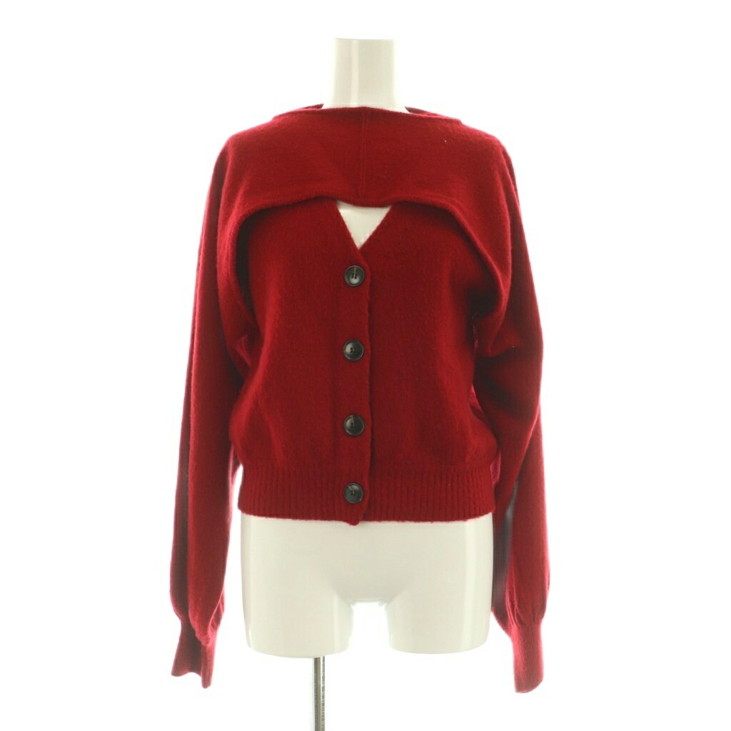 【中古】アメリヴィンテージ Ameri VINTAGE 25AW 3WAY MINK TOUCH KNIT TOP ニット アンサンブル F レッド /MY ■OS レディース 【ベクトル 古着】 260320 7,848円