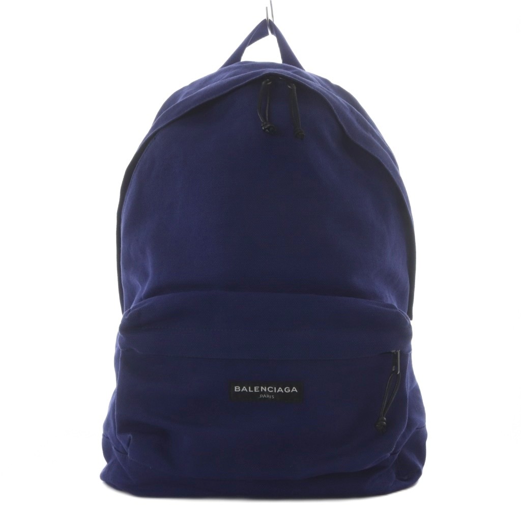 【中古】バレンシアガ BALENCIAGA エクスプローラー バックパック バッグ リュックサック キャンバス ネイビー 459744 /YO33 ■OH メンズ レディース 【ベクトル 古着】 260326
