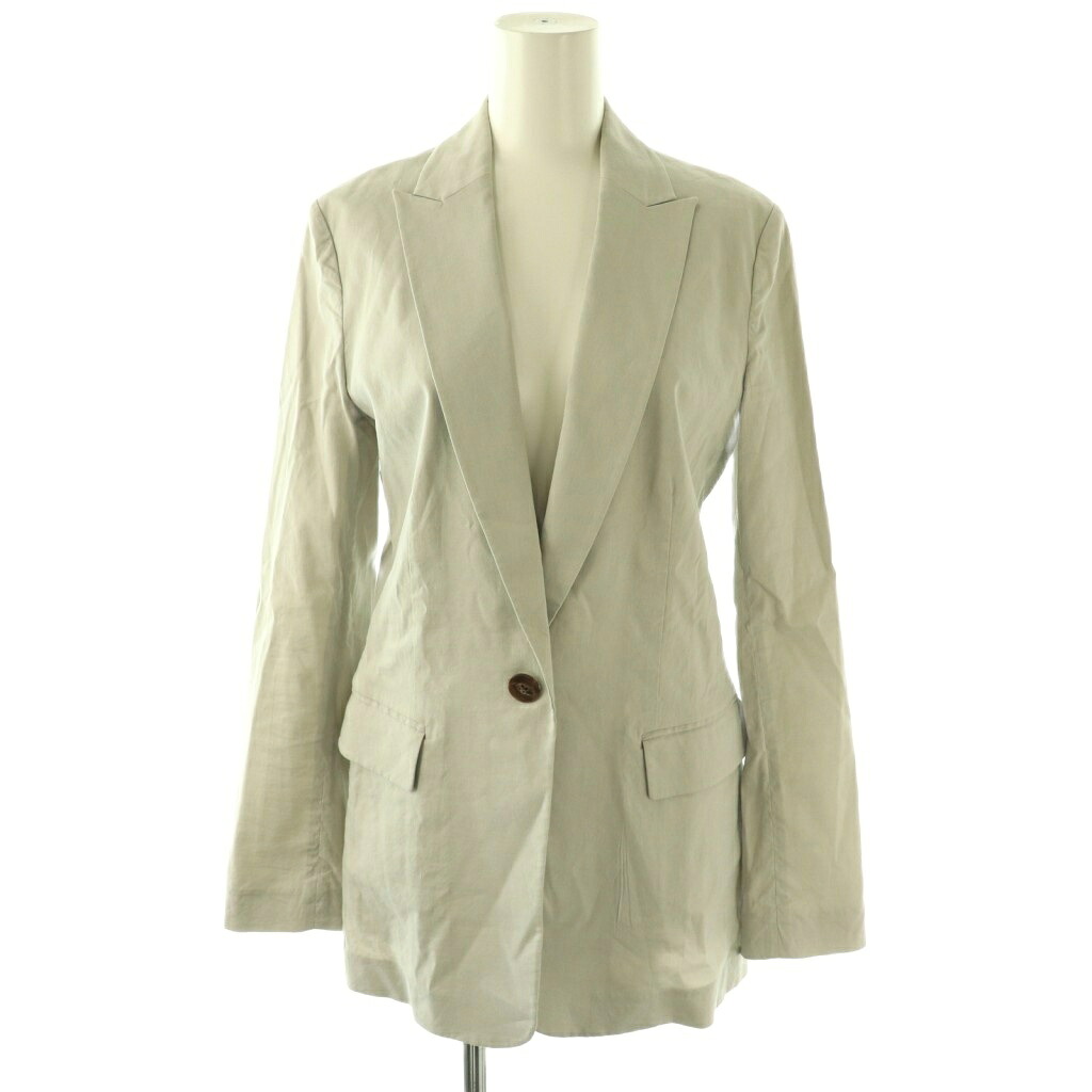 【中古】セオリーリュクス theory luxe CRISP LINEN ARVADA NL ジャケット テーラード リネン混 36 ライトグレー /CX ■OS レディース 【ベクトル 古着】 260323