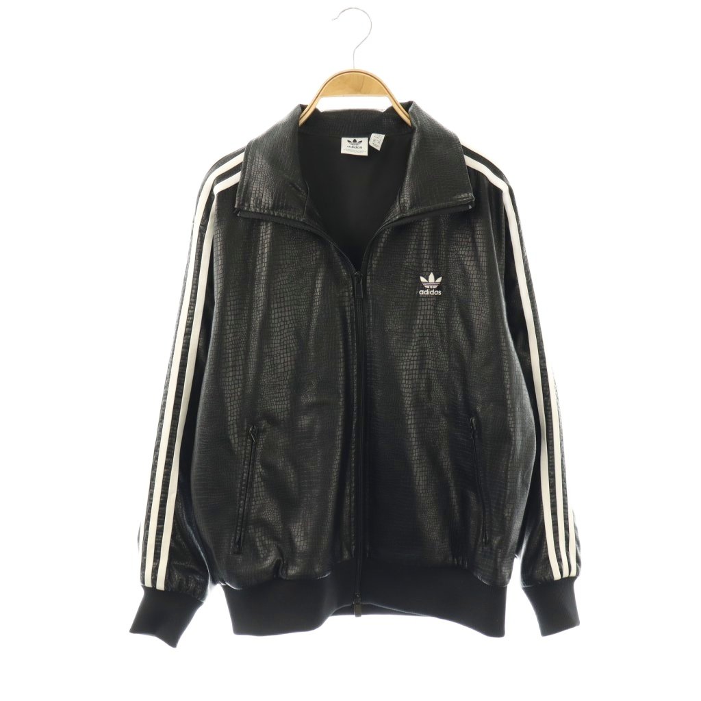 【中古】アディダスオリジナルス adidas originals 割り増し金 フェイクレザー ファイヤーバード リュクス 貨物自動車いの一番 上衣 ティーシャツ M 黒 黒いこと 白 白いこと /SS ■os レディース 【ベクター 古着】 260321