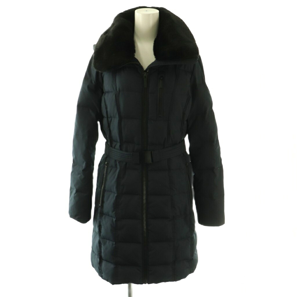 【中古】マイケルコース MICHAEL KORS ダウンコート フード付き S ネイビー ブラック /ES ■OS レディース 【ベクトル 古着】 260330
