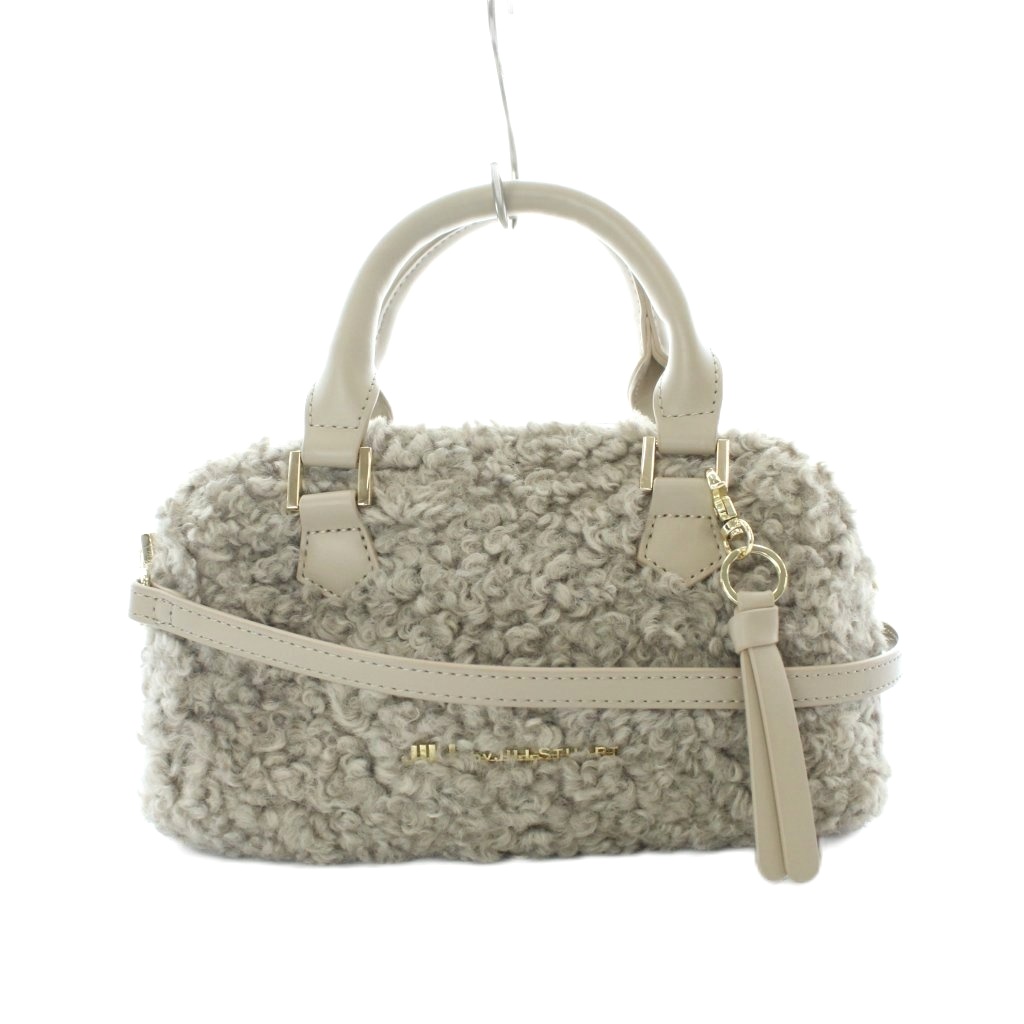 【中古】ジルバイジルスチュアート JILL by JILLSTUART ボアミニボストン ボストンバッグハンドバッグ ショルダーバッグ ベージュ ボア素材 ロゴ装飾 タッセルチャーム付き /RI ■OS レディース 【ベクトル 古着】 260324