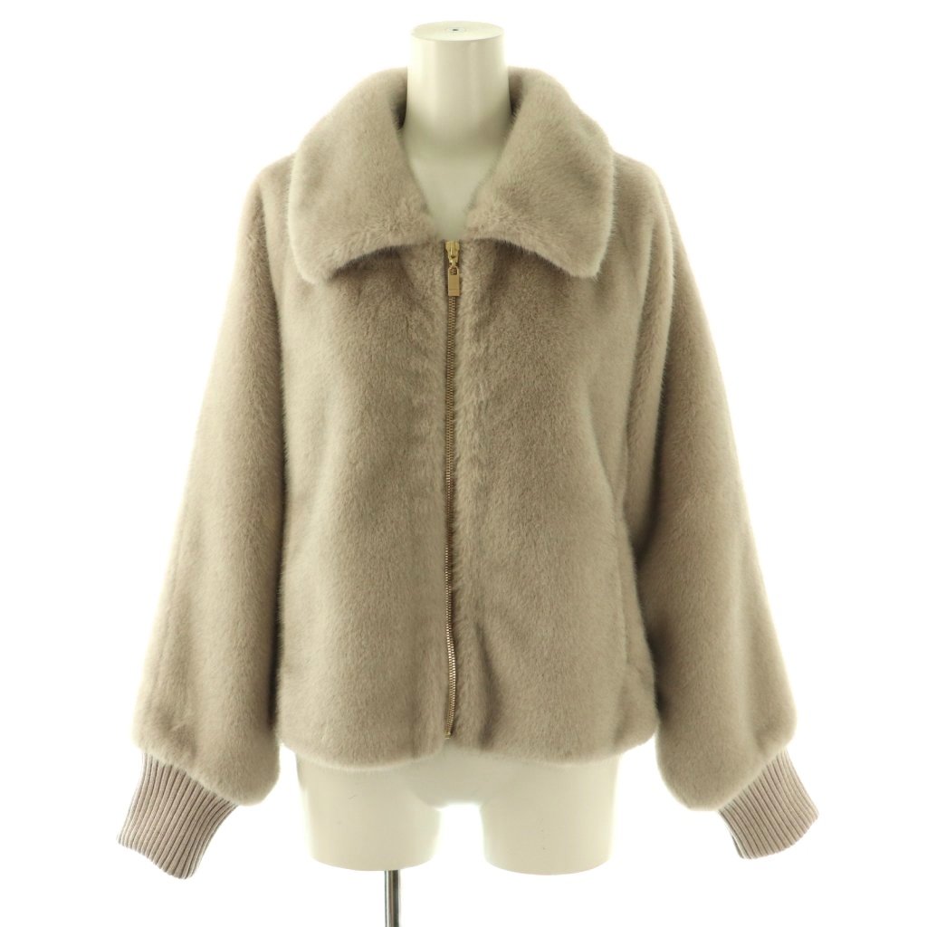 【中古】アナイ ANAYI 24AW フェイクミンクファーブルゾン 上衣 38 グレージュ /ES ■os レディース 【ベクター 古着】 260330