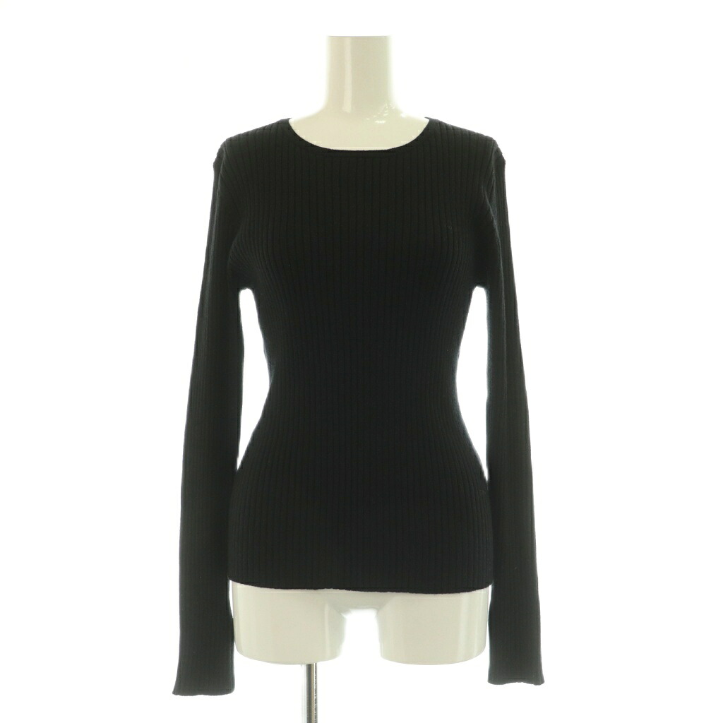 【中古】ルルウィルビー Loulou Willoughby 25AW LAME RIB プルオーバー リブニット 長袖 ラメ 2 ブラック /MY ■OS レディース 【ベクトル 古着】 260324