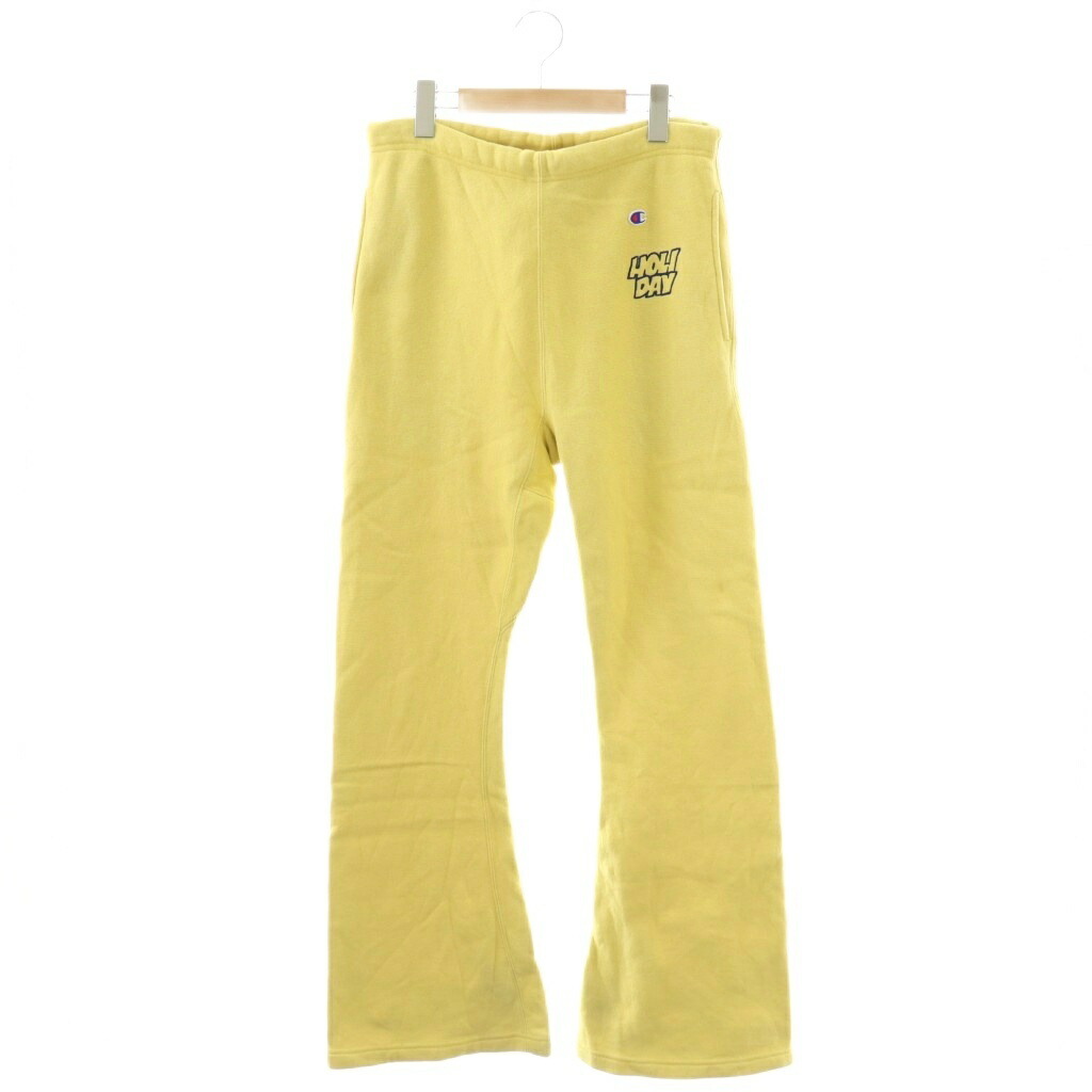 【中古】チャンピオン CHAMPION 26SS 別注 JOURNAL STANDARD by HOLIDAY FLARE PANTS パンツ フレア 裏起毛 M イエロー /HK ■OS レディース 【ベクトル 古着】 260324