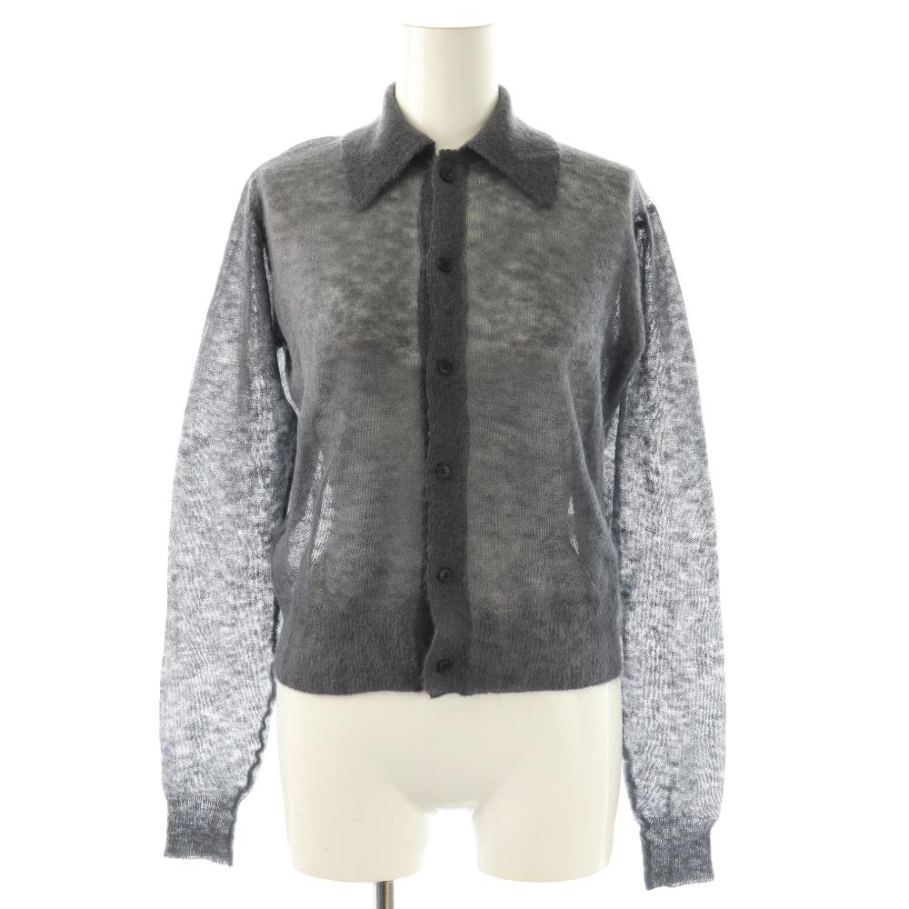 【中古】オーラリー AURALEE 25AW A25AC01FG KID MOHAIR SHEER KNIT SHIRT CARDIGAN カーディガン ニット モヘヤ 0 チャコールグレー /ES ■OS レディース 【ベクトル 古着】 260326