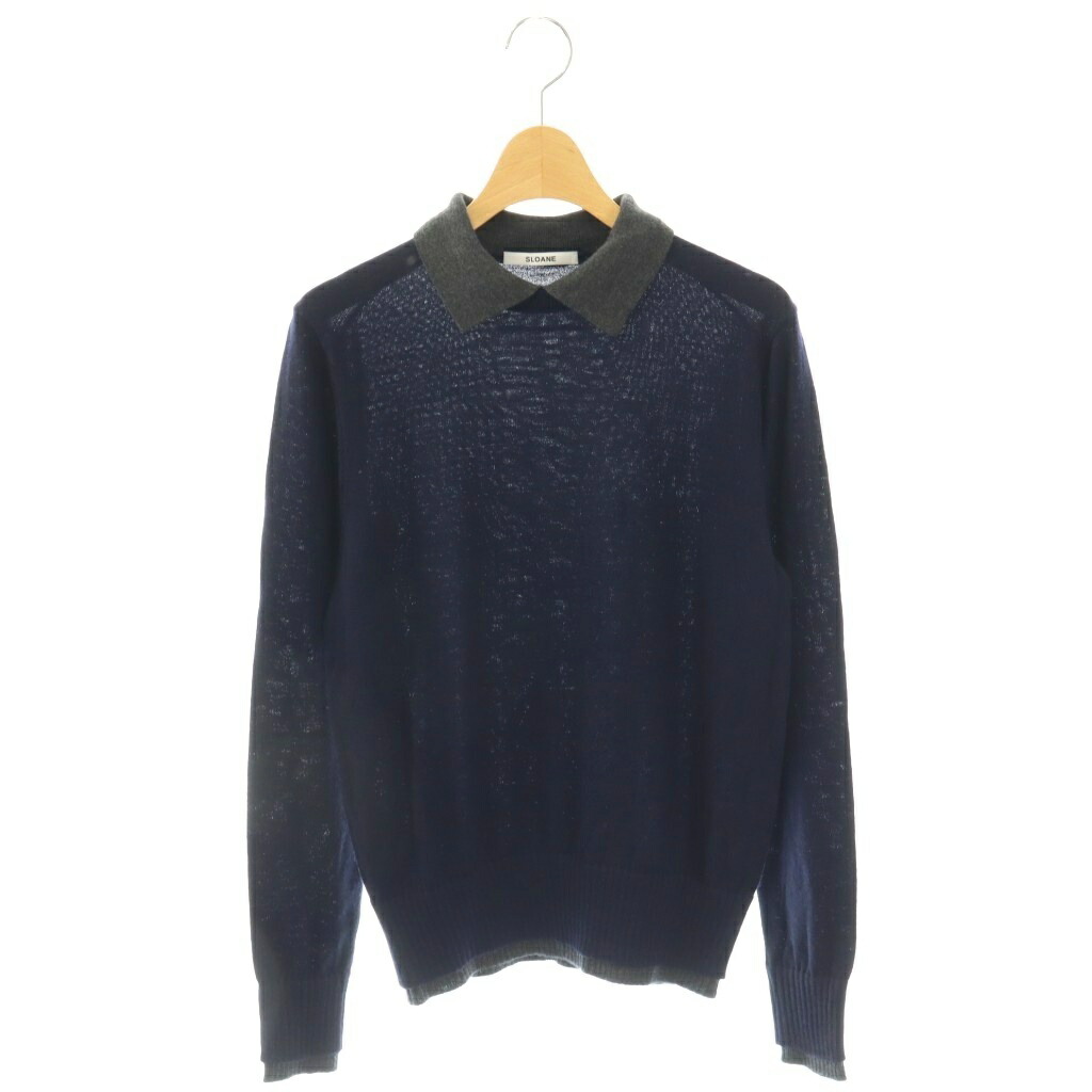 【中古】スローン SLOANE タートルネックニット セーター 2 ネイビー グレー /ES ■OS レディース 【ベクトル 古着】 260324