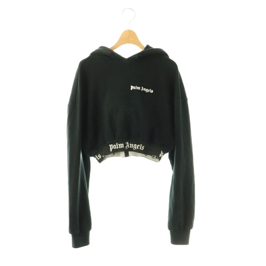 【中古】パームエンジェルス PALM ANGELS クロップドパーカー スウェット M ブラック ホワイト /ES ■OS レディース 【ベクトル 古着】 260330｜ブランド古着ベクトルプレミアム店 9,044円