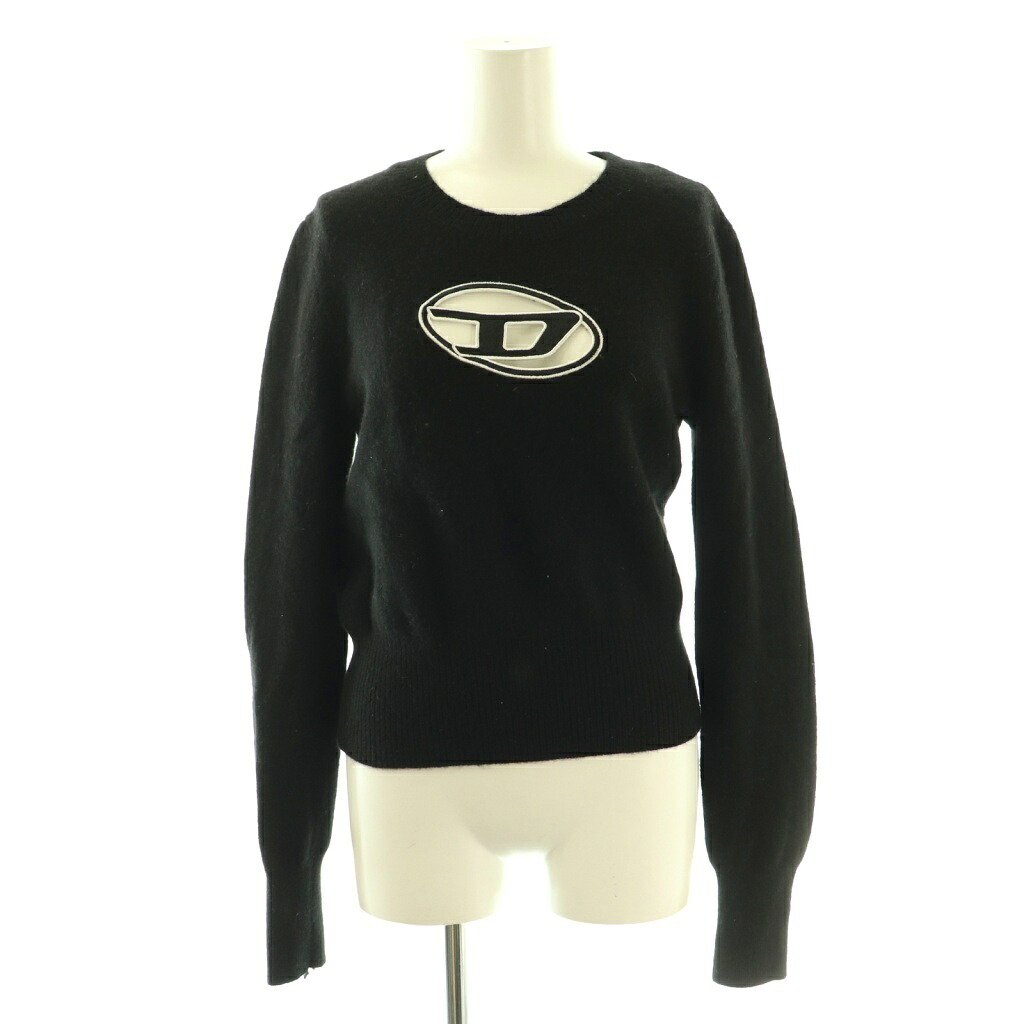 【中古】ディーゼル DIESEL M-AREESA  ロゴタイプ 編み物 スウェーター L 黒いこと /DF ■os レディース 【ベクター 古着】 260327