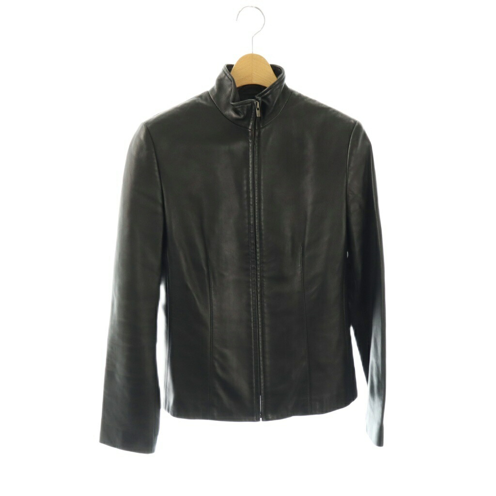 【中古】カルバンクライン CALVIN KLEIN レザージャケット ジップアップ 2 ブラック /DO ■OS レディース 【ベクトル 古着】 260402｜ブランド古着ベクトルプレミアム店