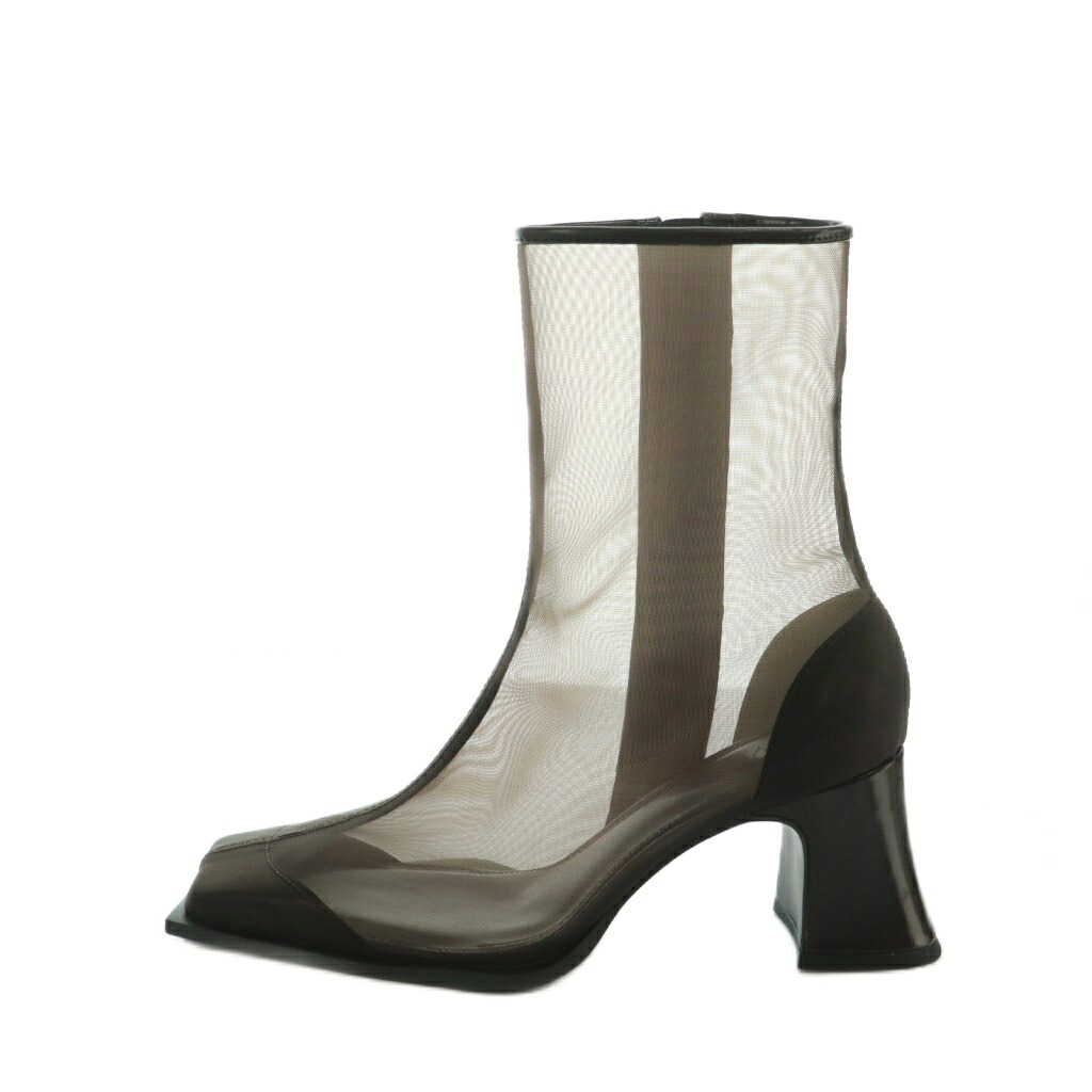 【中古】未使用品 アメリヴィンテージ Ameri VINTAGE 26SS SHEER WAVE TOE BOOTS ミドルブーツ スクエアトゥ チャンキーヒール M 23.5-24.0cm 茶 0126112911250 /MI ■OS レディース 【ベクトル 古着】 260324