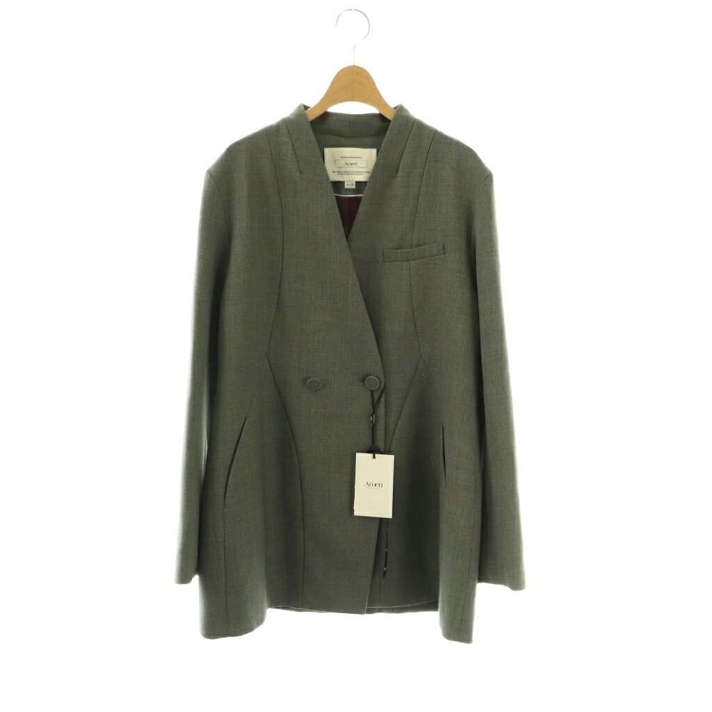 【中古】未使用品 アメリヴィンテージ Ameri VINTAGE 25AW WAVE SWITCHING CONSTRUCTIVE JACKET ジャケット ダブル M グレー /HK ■OS レディース 【ベクトル 古着】 260324