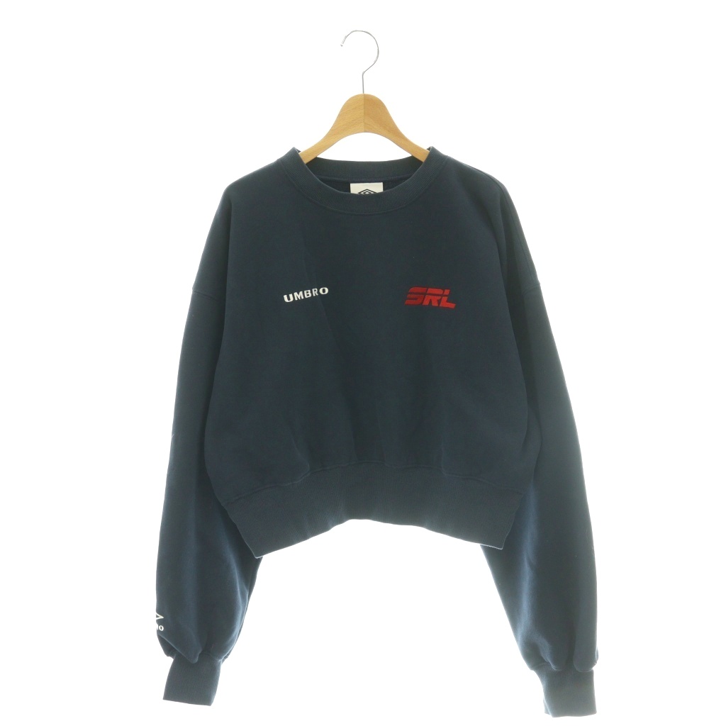 【中古】シールーム・リン Sea Room lynn アンブロ UMBRO × SRL LOGOスウェットプルオーバー トレーナー F ネイビー /DF ■OS レディース 【ベクトル 古着】 260402