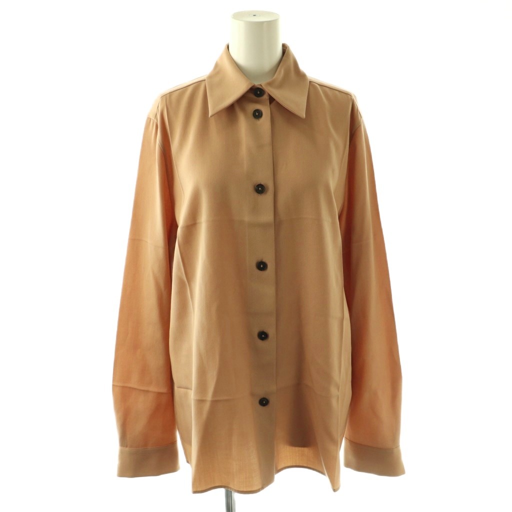 【中古】ジルサンダー JIL SANDER 24SS J04DL0004 ウールシャツ 長袖 34 ベージュ /HK ■OS レディース 【ベクトル 古着】 260324