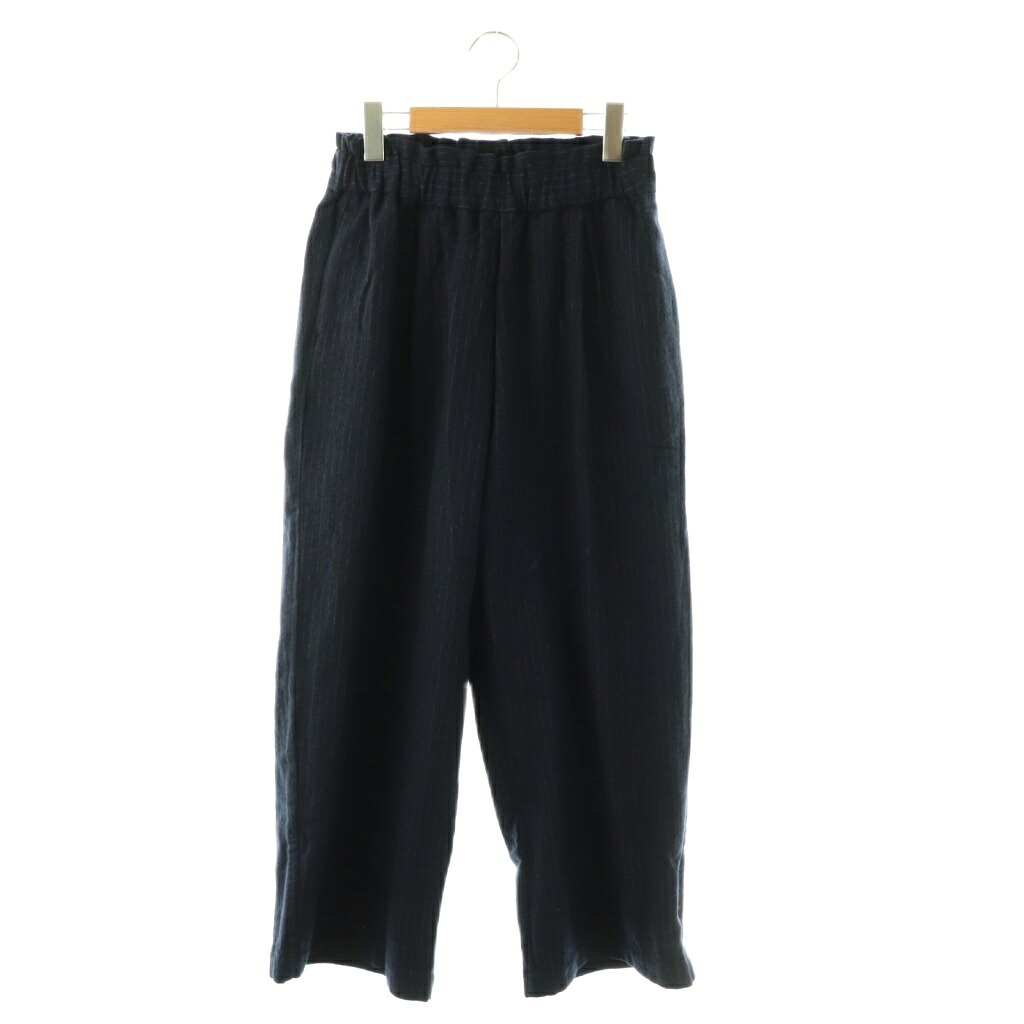 【中古】未使用品 イチ ichi 250715 Pin Stripe Relax Pants リラックス ワイドパンツ ストライプ F ネイビー /ES ■OS ■SH レディース 【ベクトル 古着】 260330｜ブランド古着ベクトルプレミアム店