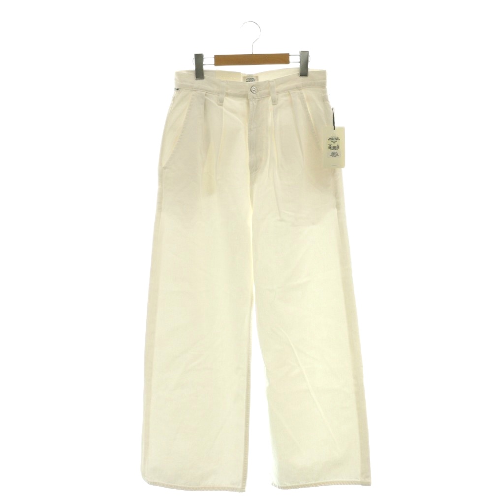 【中古】未使用品 シチズン オブ ヒューマニティー CITIZENS OF HUMANITY TUCK DENIM タックデニム パンツ ワイド 26 ホワイト /MY ■OS レディース 【ベクトル 古着】 260328
