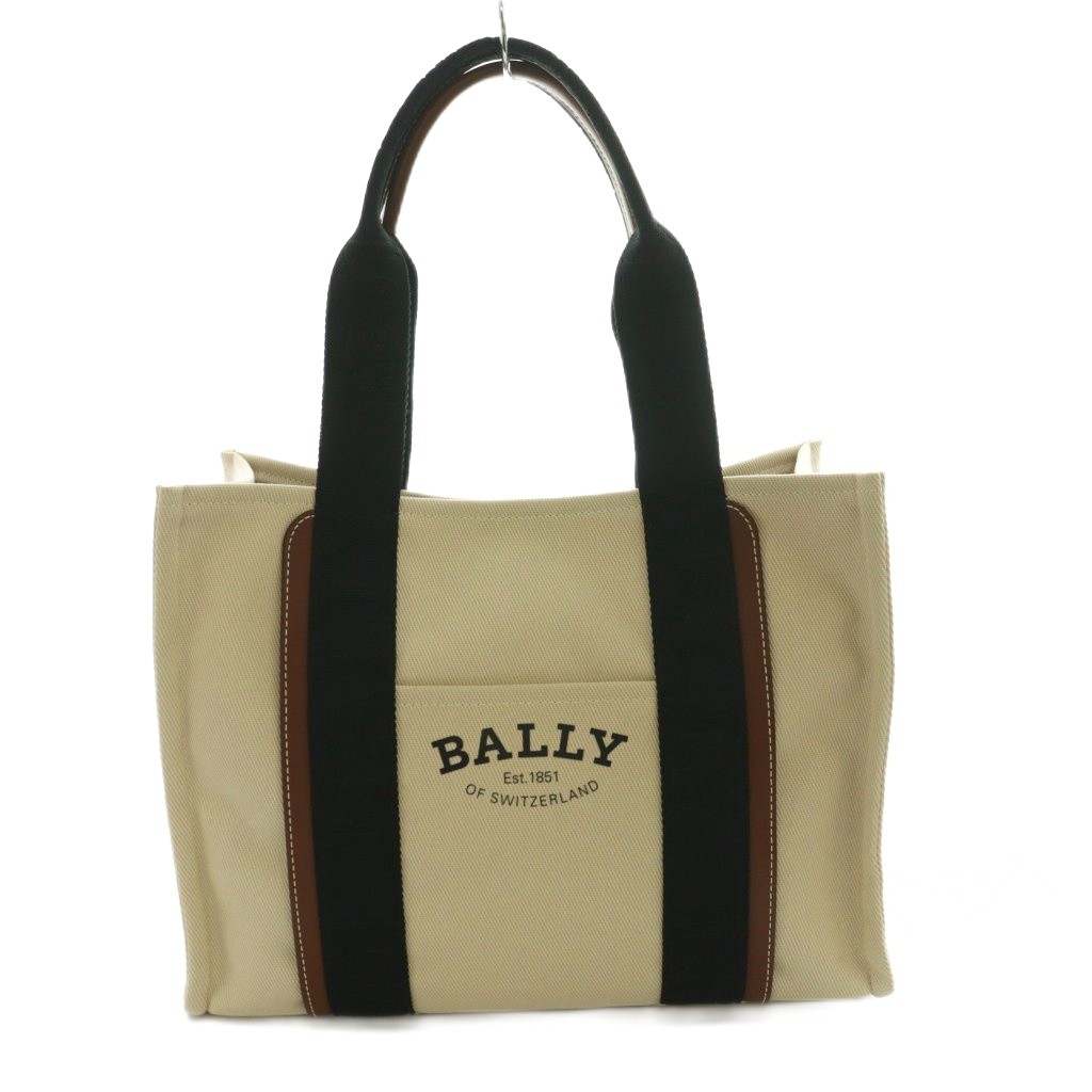 【中古】バリー BALLY ドライヴァリア DRYVALIA 帆布 トートバッグ お手々 象牙色 茶 赤銅色 /SS ■os レディース 【ベクター 古着】 260402