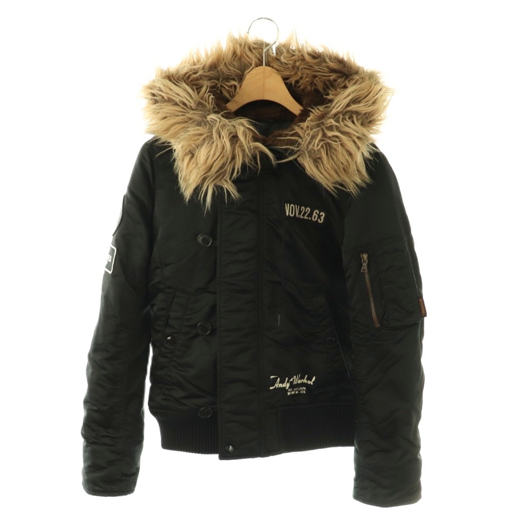 【中古】アンディウォーホル バイ ヒステリックグラマー ANDY WARHOL by HYSTERIC GLAMOUR N-2B ミリタリージャケット ブルゾン 中綿 F ブラック /ES ■OS レディース 【ベクトル 古着】 260330|ブランド古着ベクトルプレミアム店
