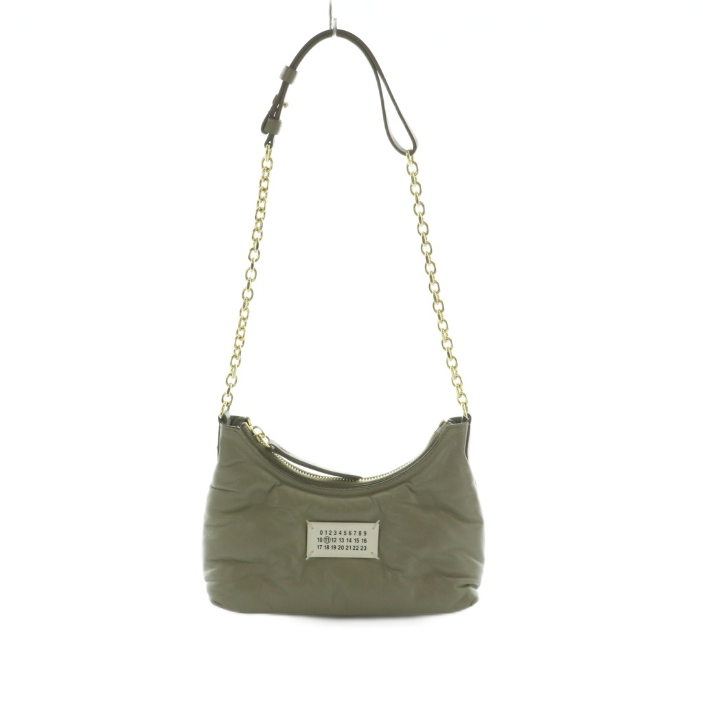 【中古】メゾンマルジェラ 11 Maison Margiela 11 Glam Slam チェーンショルダーバッグ ハンドバッグ レザー 羊革 グレージュ SB1WG0021 P4300 T2325 /MI ■OS レディース 【ベクトル 古着】 260401