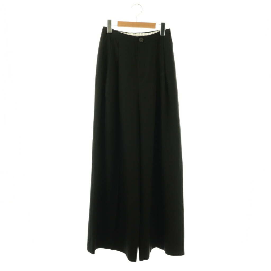 【中古】エンフォルド ENFOLD サンプル品 26SS archetype WIDE TROUSERS パンツ イージー タック 38 ブラック/CX ■OS レディース 【ベクトル 古着】 260401