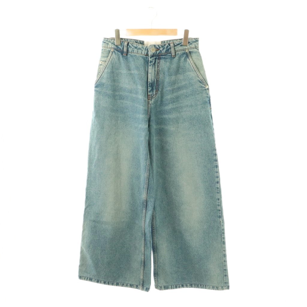 【中古】アミ アレクサンドル マテュッシ ami alexandre mattiussi ウォッシュドデニム ジーンズ ジッパーフライ ワイド 25 インディゴブルー /DO ■OS レディース 【ベクトル 古着】 260331