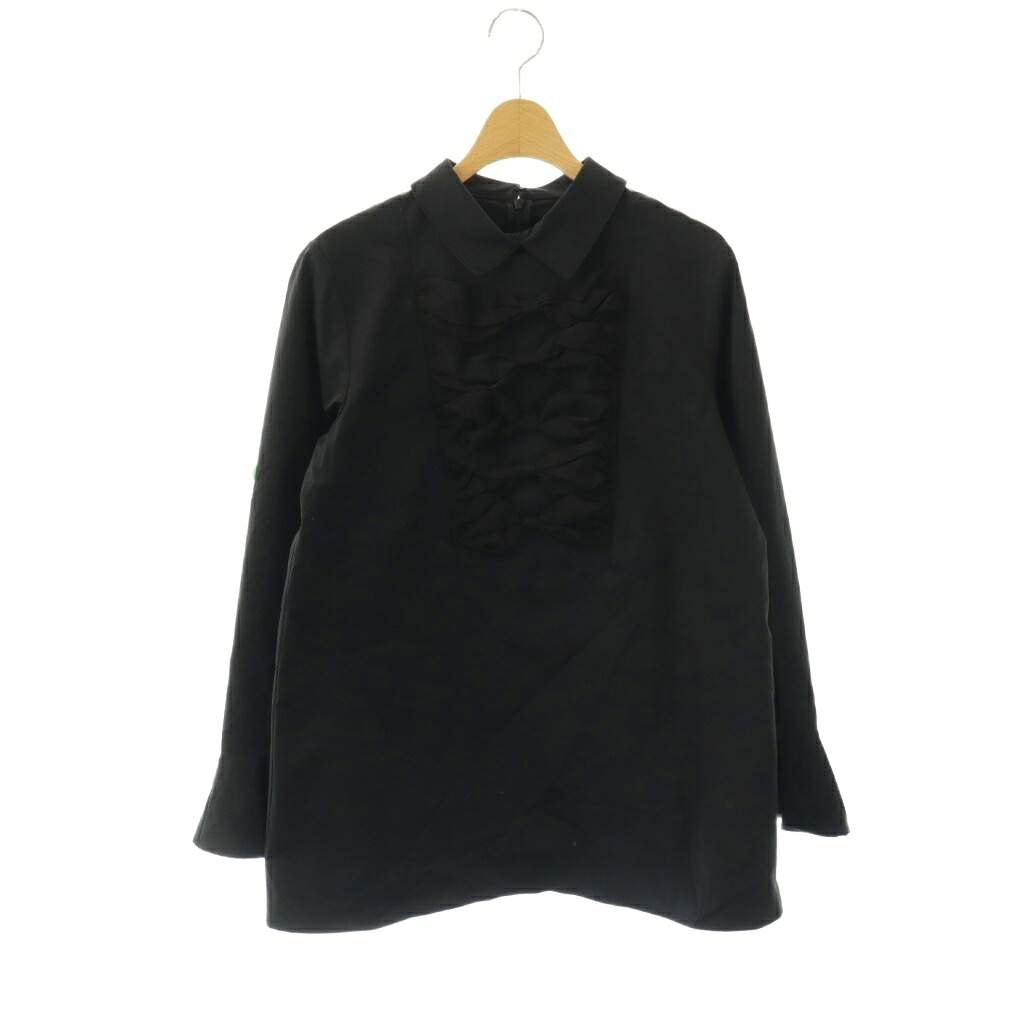 【中古】ハイアンド HIAND lRibbon Yoke Blouse ブラウス リボン 長袖 ブラック /HK ■OS レディース 【ベクトル 古着】 260406