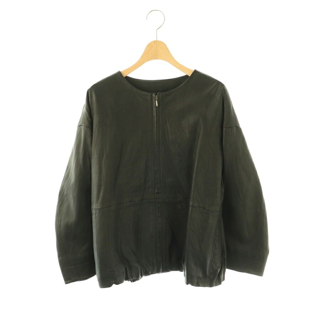 【中古】ビアズリー BEARDSLEY ガリャルダガランテ レザージャケット ブルゾン ノーカラー 羊革 F ブラック /ES ■OS レディース 【ベクトル 古着】 260403