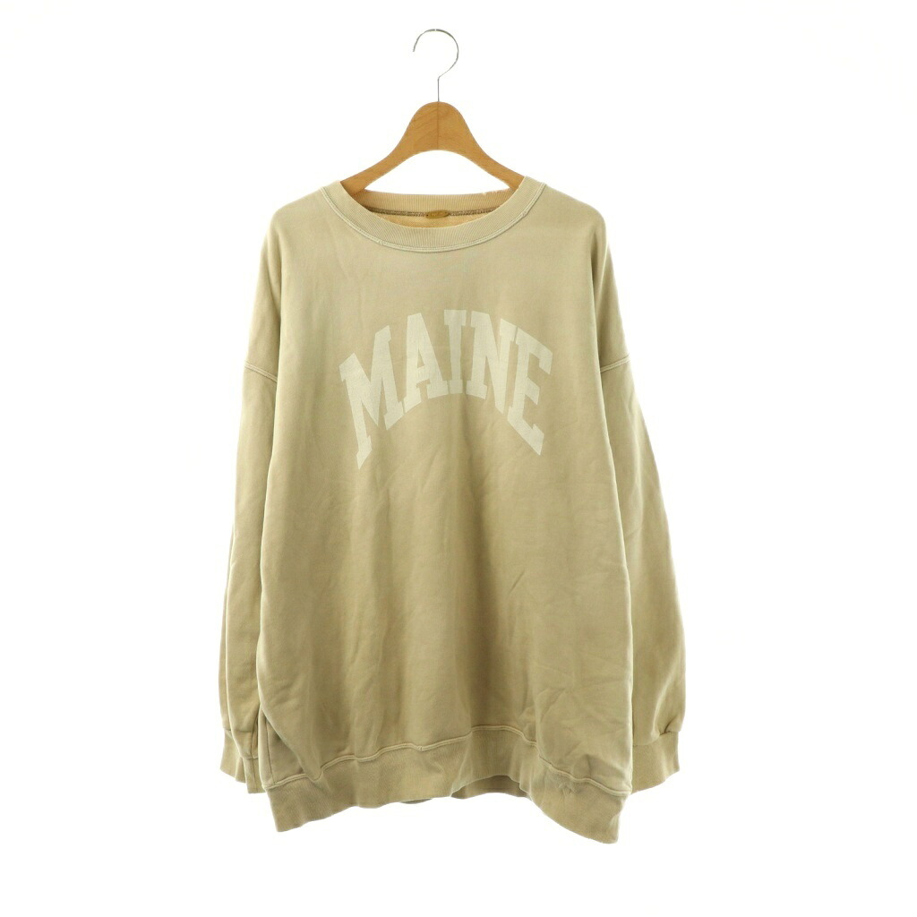 【中古】ミューズ ドゥーズィエム クラス MUSE de Deuxieme Classe MAINE vintage スウェット トレーナー ロゴ F ベージュ /DF ■OS レディース 【ベクトル 古着】 260408