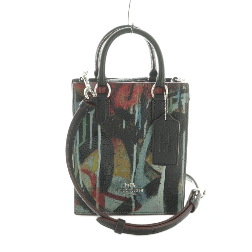 【中古】コーチ職 COACH × MINT + SERF 北の方/サウス ミニ トート 2WAY御徒面子 ハンドバック トートバッグ ショルダーバッグ 黒 マルチ色つや コマーシャル213 /MI ■os レディース 【ベクター 古着】 260408